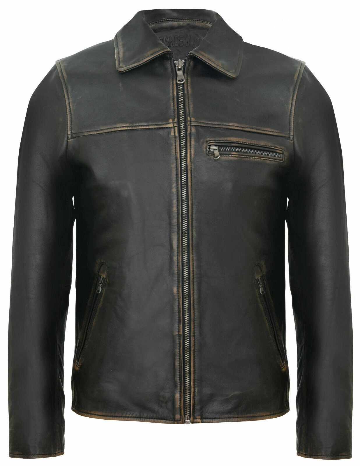 Men's Smart Vintage Black Cow Leather Biker Jacket