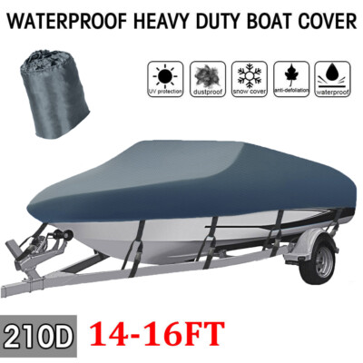 NEVERLAND 14-16FT Bootspersenning Bootsabdeckung Cover V/Tri-Rumpf Wasserdicht