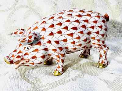 Herend Pig Schwein Cochon Figurine Sculpture Statue Animals Animaliere Miniature