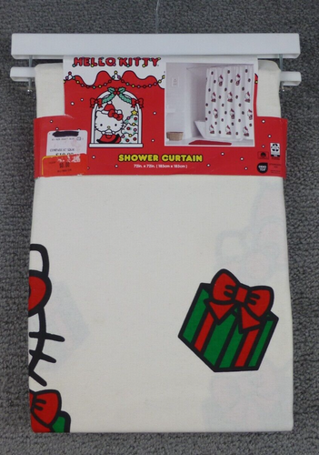 New Hello Kitty Christmas Fabric Shower Curtain 72x72