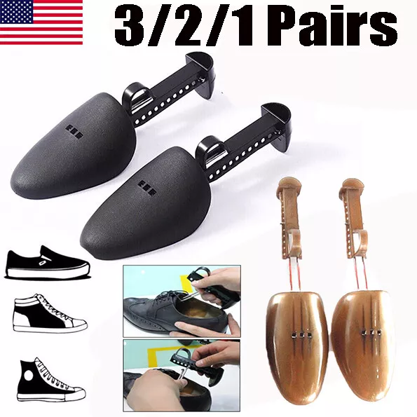 3 2 1 Pairs Adjustable Mens Plastic Shoe Tree Shaper Keeper Boot Shoe Stretcher