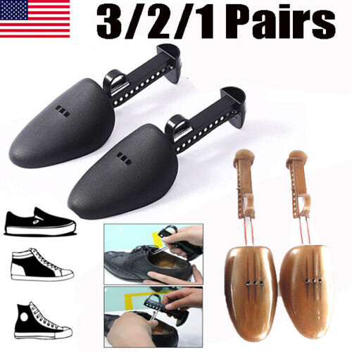 3/2/1 Pairs Adjustable Mens Plastic Shoe Tree Shaper Keeper Boot Shoe Stretche} - Picture 1 of 20