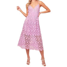 ASTR The Label Light Orchid Midi Dress XS Lace A-Line NWT Purple