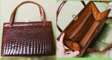 Classica BORSA Autentico ePregiato COCCODRILLO Orig. '50 '60 OttimoStato