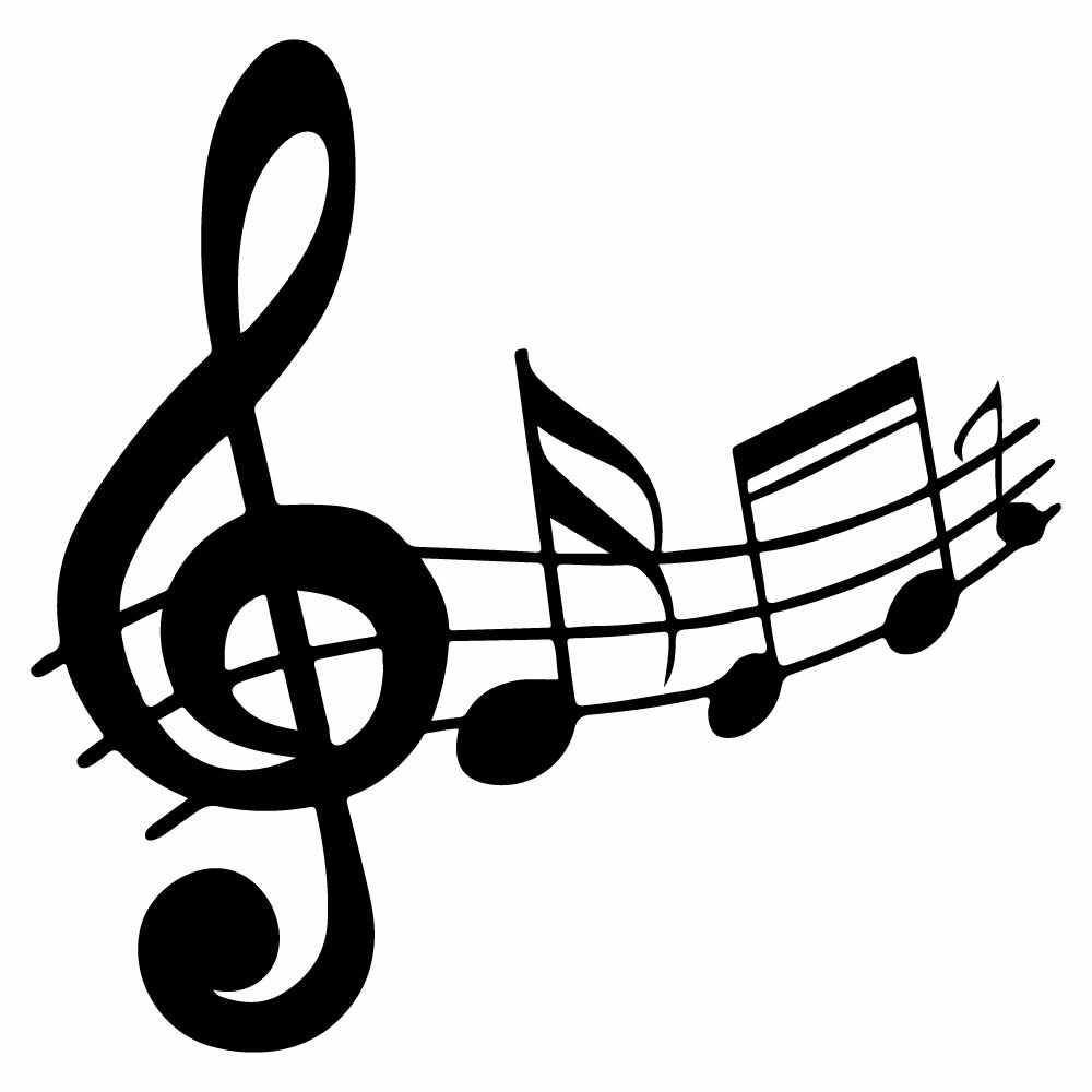 5" MUSIC NOTES Vinyl Decal Sticker Car Window Laptop Treble Clef ...