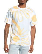NEW MENS ADIDAS ORIGINALS ALLOVER LOGO TREFOIL TEE SHIRT SIZE XL HC2131