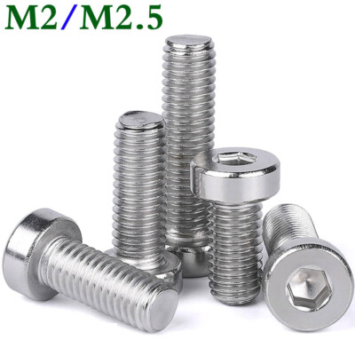 M2 M2.5 Stainless Steel Low Head Allen Hex Socket Cap Screws Bolts A2-70 DIN7984