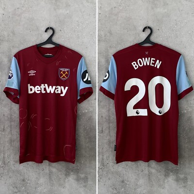 WEST HAM UNITED 2023 2024 HOME FOOTBALL SHIRT #20 BOWEN UMBRO TRIKOT SIZE M