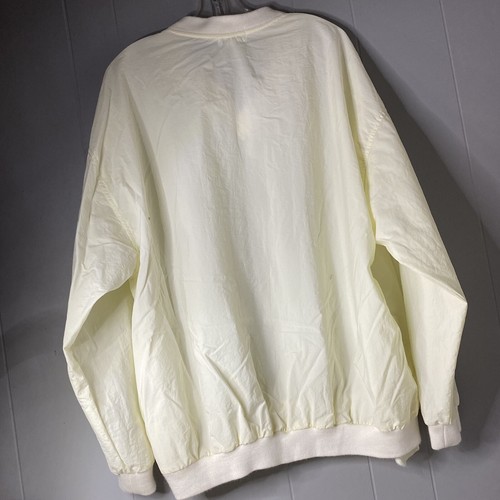 Vintage IZOD V-Neck Pullover Windbreaker Men's Light Yellow Golf Packable Large - Picture 13 of 13