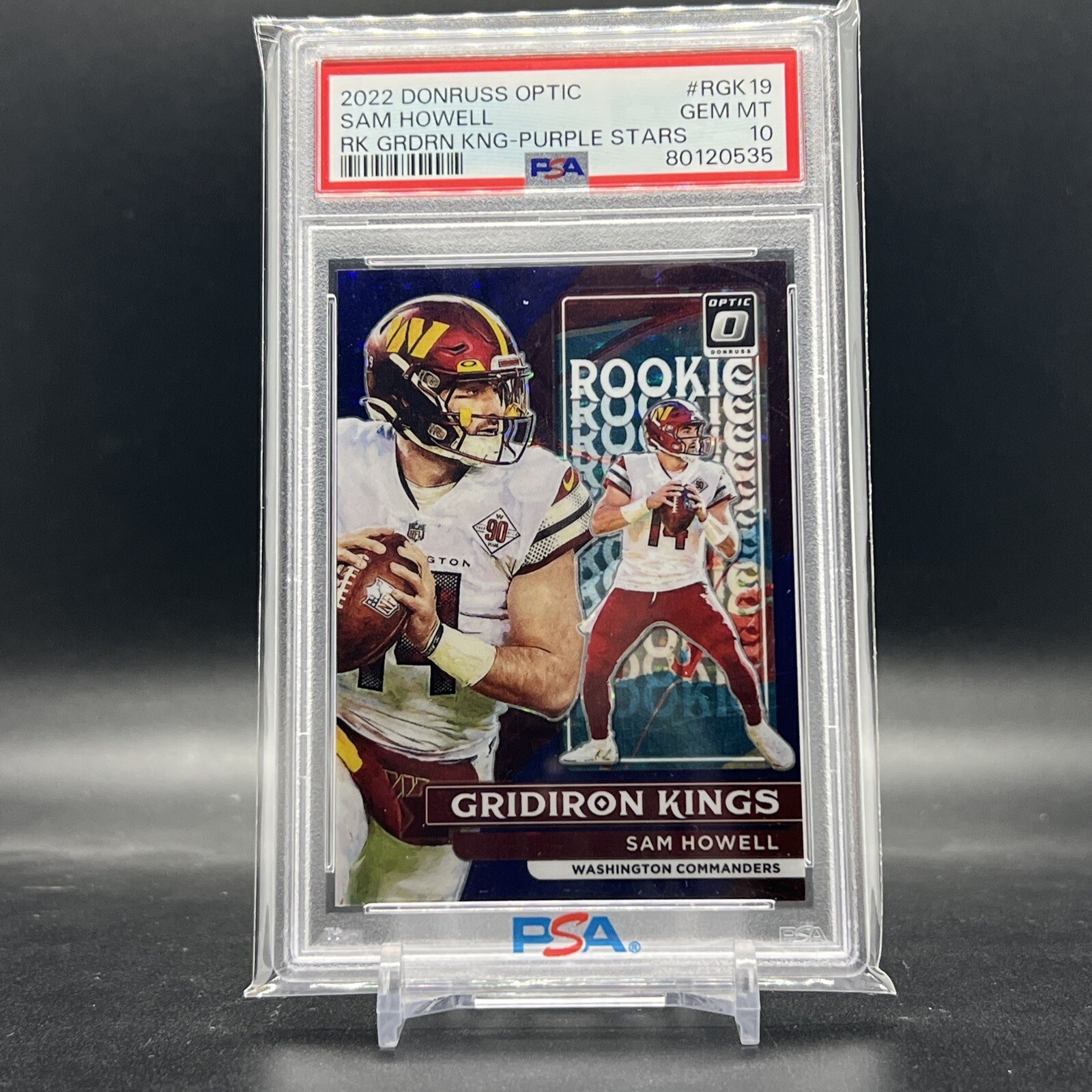 Sam Howell Panini Donruss Optic Rookie Gridiron Kings #RGK19 Purple Star