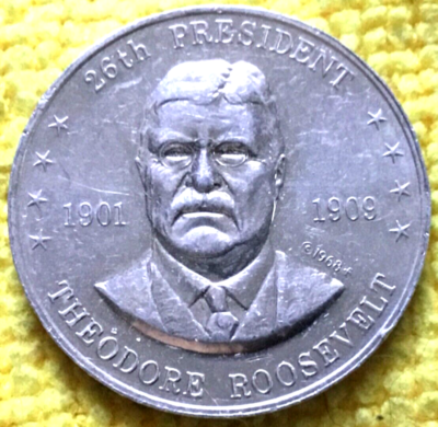 1968 Shell's Mr. President Coin Game, Theodore Roosevelt, #67501