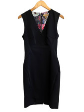 Ted Baker Bodycon Dress Tailored Black Fitted Sleeveless V Neck Short Pencil 2