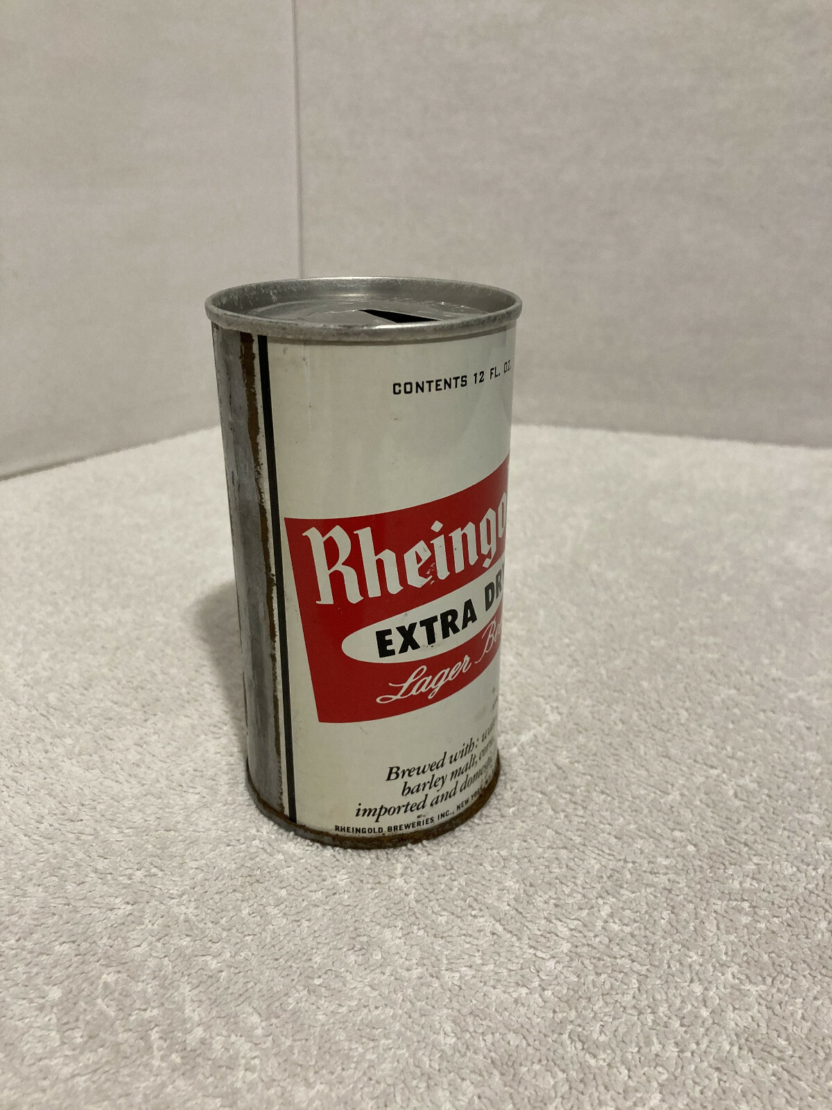 Vintage RHEINGOLD BEER STEEL CAN 12 Ounce Flat Top 2 Side Labels eBay