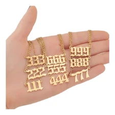Stainless Steel Angel Numbers 111 222 333 444 555 666 777 888 999 Necklaces