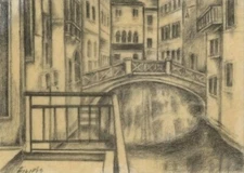 ACEO Contemporary Original Modern Drawing Venice  landscape 15