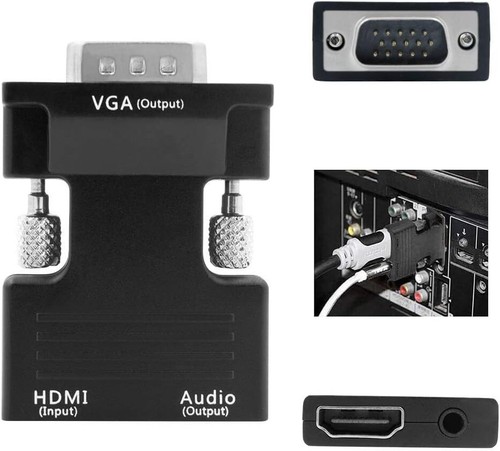 HDMI to VGA Adapter Cable Converter | HD Input to VGA Output for PC TV Monitor ✅ - Picture 2 of 11