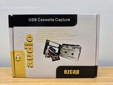 New EZCap USB Cassette Capture Converter Audio Player Silver Complete 