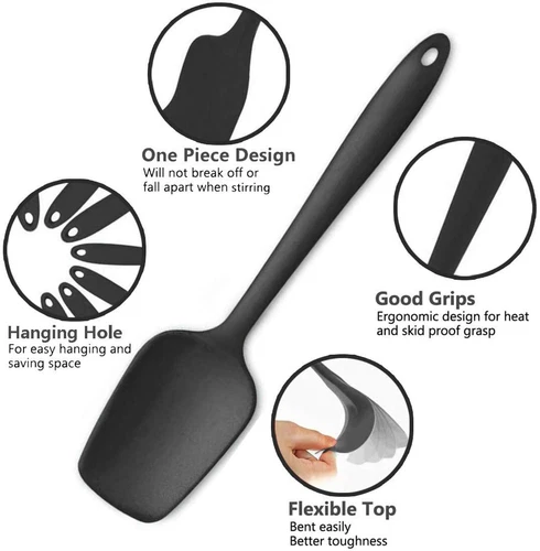 Set of 6 Kitchen Spatula Silicone Utensils Heat Resistant Rubber for Baking Cook - Picture 3 of 5