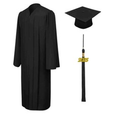 Matte Black High School/Bachelor Graduation Cap  Gown