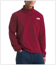 NWT THE NORTH FACE Cedar Trail Grid Fleece Quarter Zip Beetroot Burgundy Red XXL