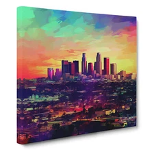 City Of Los Angeles Digital Canvas Wall Art Print Framed Picture Home Decor