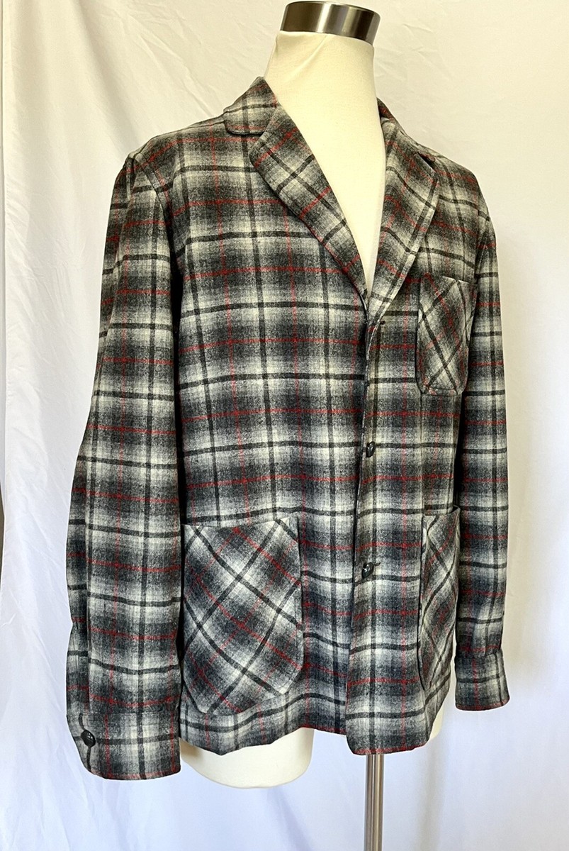 ジャケット・アウター 40s~ PENDLETON wool jacket Vintage 1940s Pendleton 100% Virgin Wool Plaid Blazer Jacket