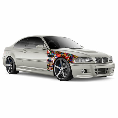 Bomb Stickerbomb Auto-Folie 30x150cm mit Luftkanälen Car-Wrapping Logos & Marken - Picture 2 of 5
