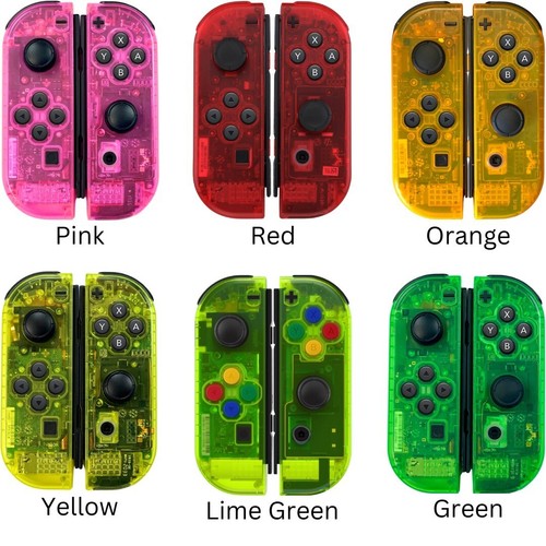 Nintendo Switch JoyCons Clear Custom Never Drift Hall Effect OEM Authentic - Picture 3 of 20