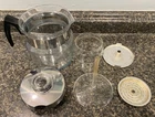 Vintage Pyrex Flameware 6 Cup Glass Coffee Pot Percolator 7756-B Metal&Glass Lid