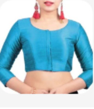 Women's Stitched Saree Blouse Indian Ethnic Tunic Dupion Silk Top Readymade