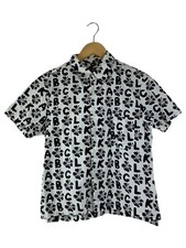 BLACK COMME des GARCONS Short Sleeve Shirt L Cotton Black All Over Pattern 1E B0