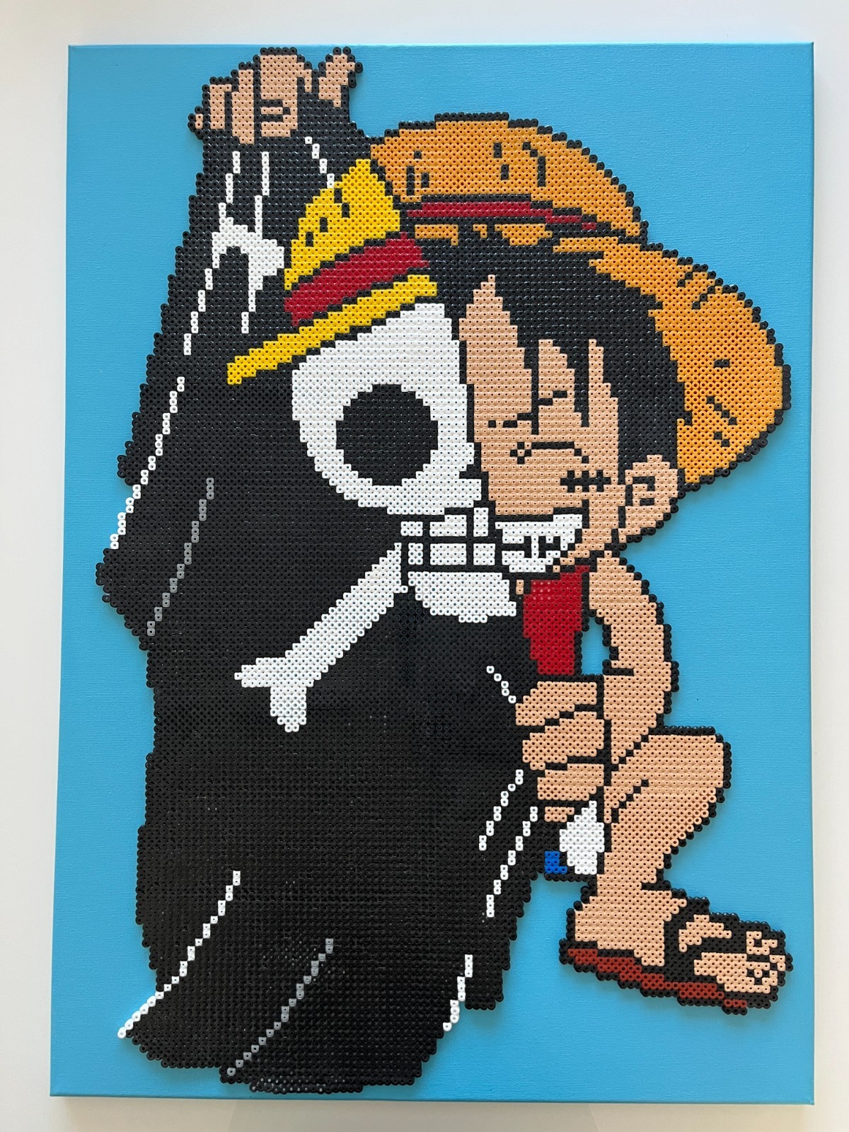 Tableau Luffy One Piece en perles à repasser idée cadeau pour otaku
