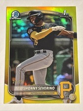 2025 Bowman Chrome Yellow Refractor /75 Jhonny Severino - Pittsburgh Pirates