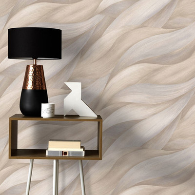 Abstract Wave Casual Chic Wallpaper 10257-02 Natural 3D Effect Vinyl Erismann