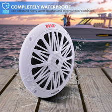6.5 Inch Dual Marine Speakers - 2 Way Waterproof and Weather Resistant Outdoo...
