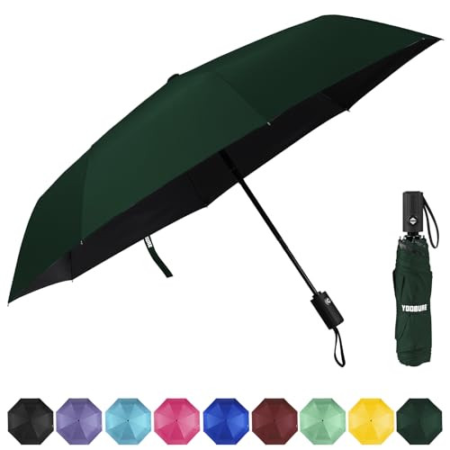 Windproof Travel Umbrella, Automatic Umbrellas for Rain, Auto-Dark Green - Picture 1 of 6