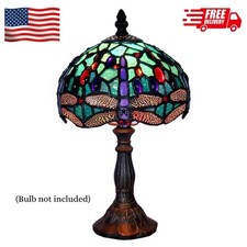 Tiffany-style Table Lamp, Bronze Finish, Compact
