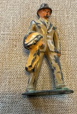 Vintage Barclay Lead Toy Figure 611 Business Man Tan Suit Train Passenger