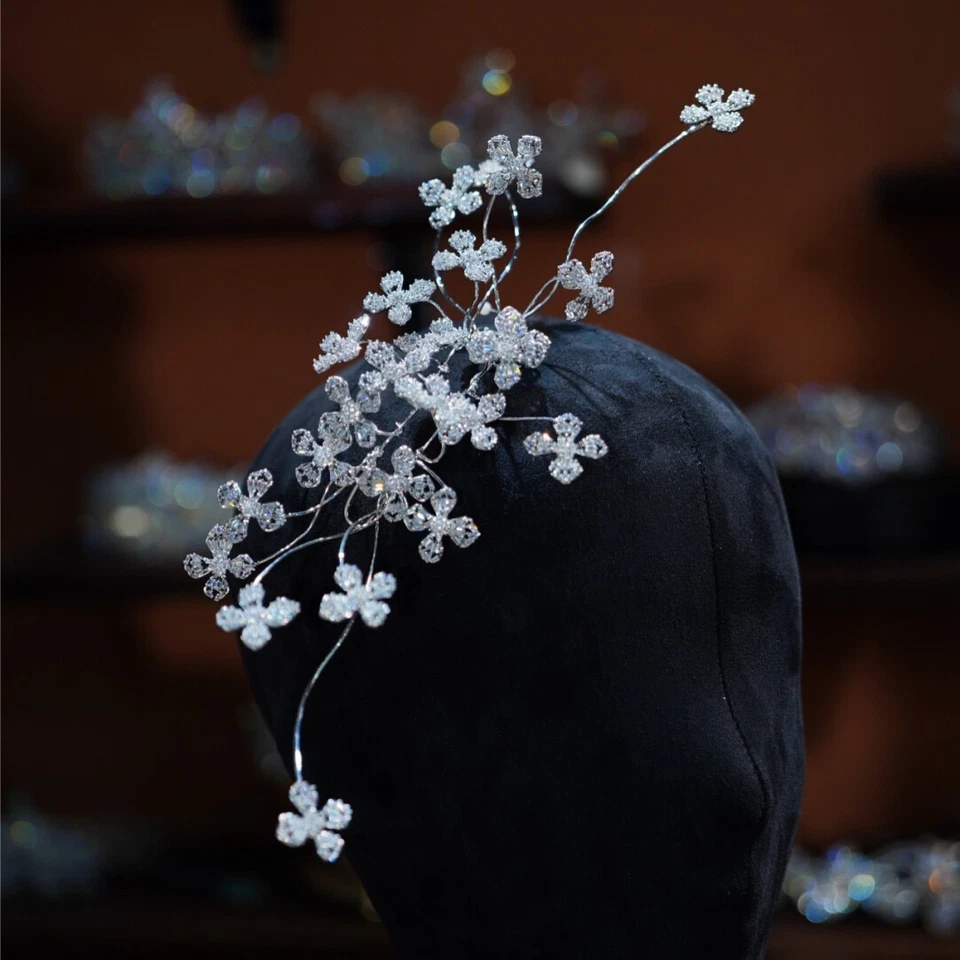 Gorgeou 公主水晶新娘 Tiaras 头带 锆石 婚礼 锆石 Barrttes — 第 4/4 张图片