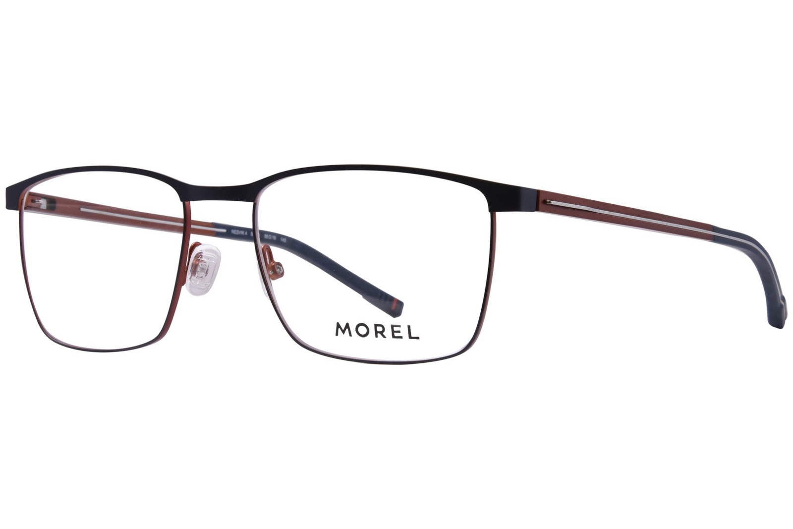 Мужские очки Flexon Nesvik-4 BO11 с синей/оранжевой оправой прямоугольной формы 56 мм