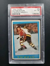 1959 -60 Topps Chicago Blackhawks Action Picture Pierre Pilote #60 PSA 6 EX-MT