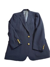 Vintage Chaps By Ralph Lauren Men's Navy Blue Blazer With Gold Tone Buttons