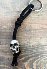 Skull Paracord Bead Keychain Biker Gift Charm BBK-18 Made in USA