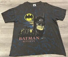 Vintage 1991 Batman Return All Over Print T-shirt Single Stitch Size Large