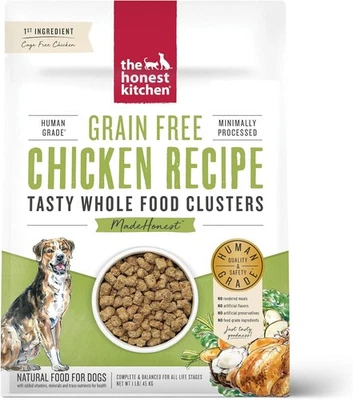 The Honest Kitchen Whole Food Clusters Grain Free Chicken Dry Dog Food, 1 lb