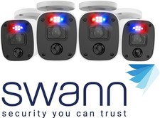 4x Swann PRO-1080MQB 1080p Enforcer Bullet CCTV Cameras Flash Audio 4680