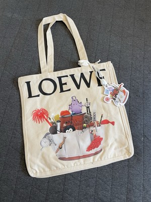 LOEWE Limited Edition Crafted World Exhibition Canvas Tote Bag H:40cm B:38cm Neu