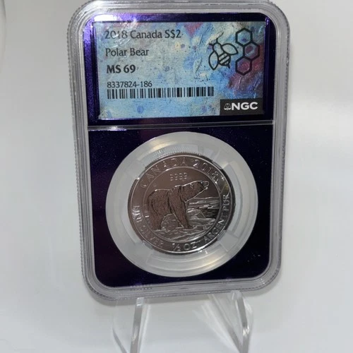 2018 Canada S$2 Polar Bear MS 69 NGC 1/2 oz Silver