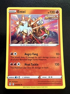 Entei Holo Rare SWSH07: Evolving Skies 019/203 NM/MT