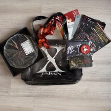 X JAPAN VIP Gold Tour Set 2015 Osaka Castle Hall Clock Flag Case Tags Unused